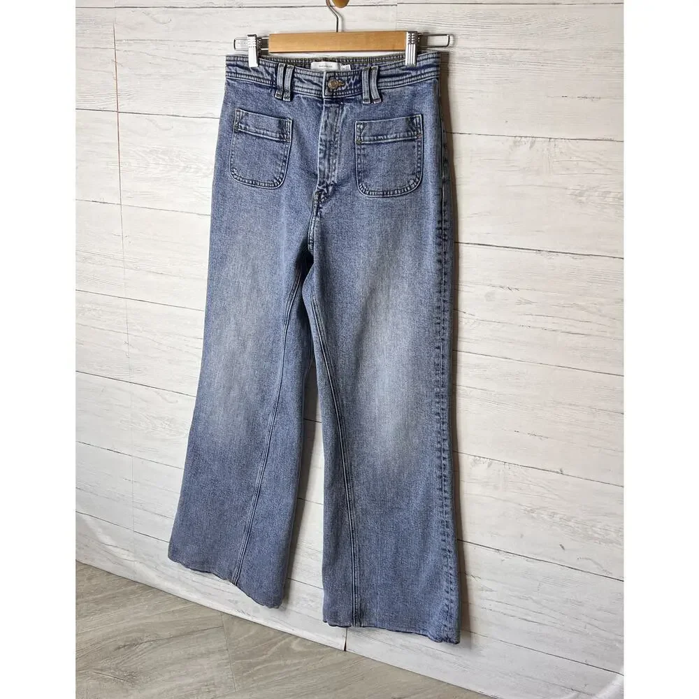 Paris Atelier & Other Stories Jeans Womens Size 29 Patch Pockets Wide Leg